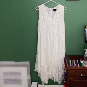 White Lace Midi Dress Size 14